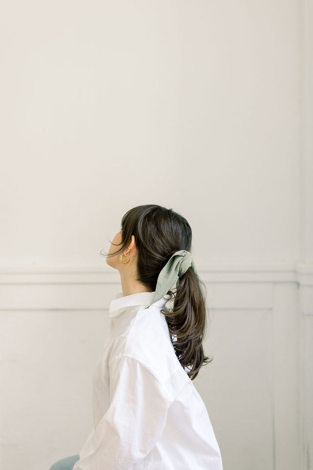 Poppy Olive Scrunchie/Scarf Set