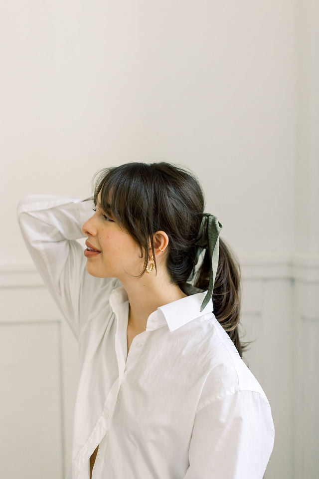 Poppy Olive Scrunchie/Scarf Set