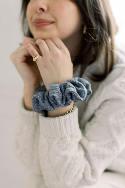Nordic Knit Grey Scrunchie - Classic
