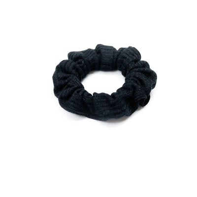 French Ribbed Black Scrunchie - Thin - Chelsea King Inc.