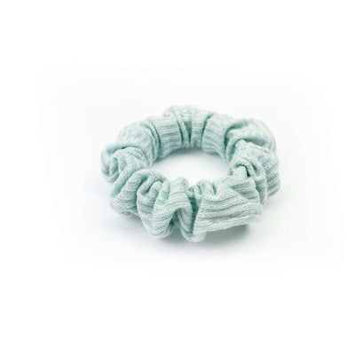 French Ribbed Mint Blue Scrunchie - Thin - Chelsea King Inc.