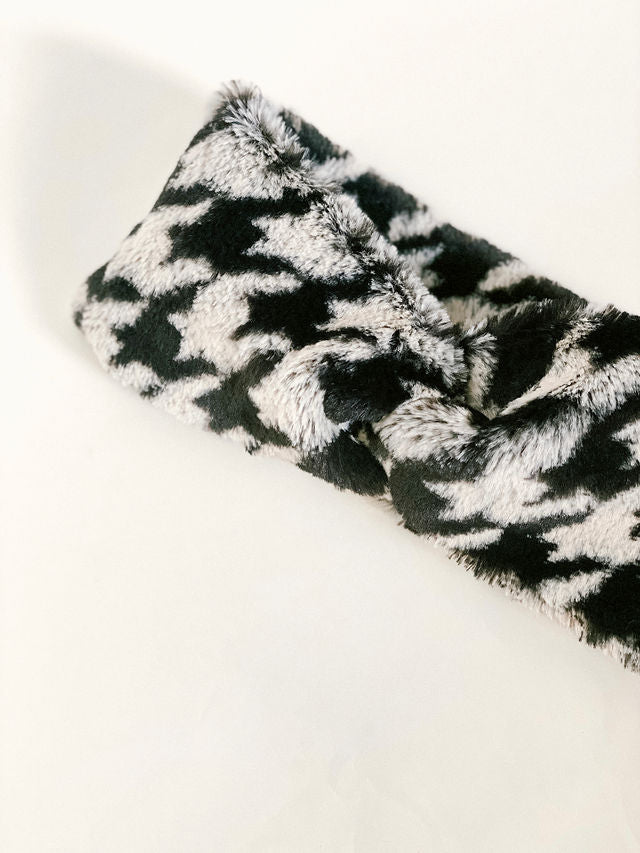 Fur Houndstooth Hairband