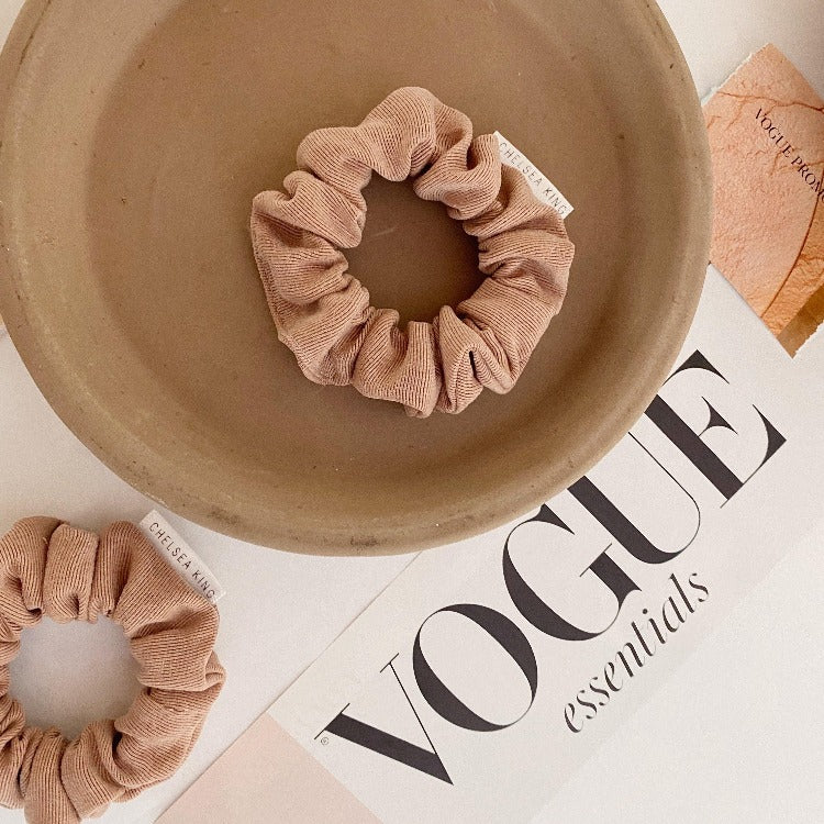 Luxe Nude Blush Scrunchie - Thin
