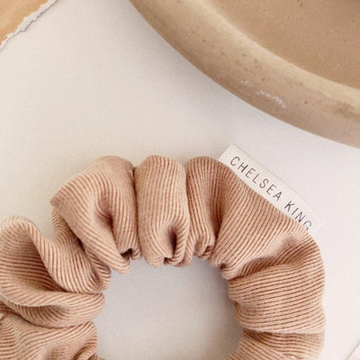Luxe Nude Blush Scrunchie - Thin - Chelsea King Inc.