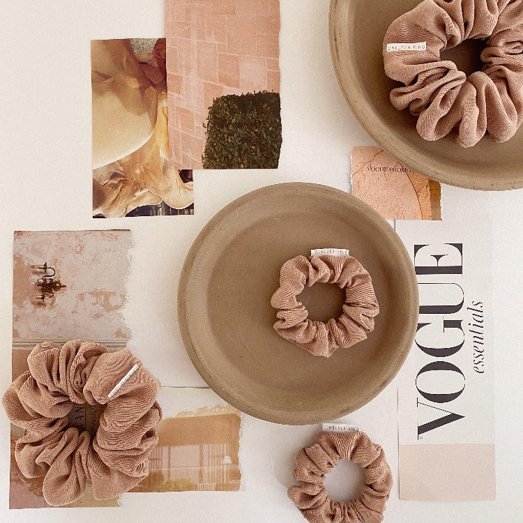 Luxe Nude Blush Scrunchie - Classic - Chelsea King Inc.