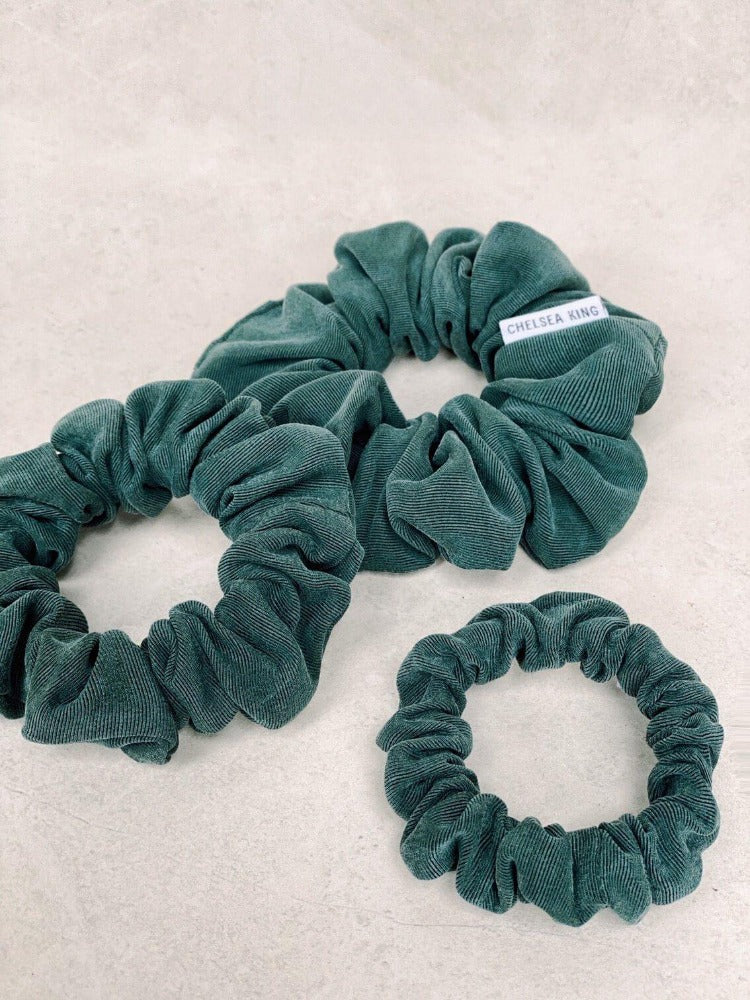 Luxe Emerald Scrunchie - Thin - Chelsea King Inc.