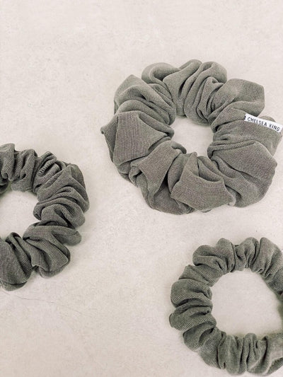 Luxe Olive Scrunchie - Thin - Chelsea King Inc.