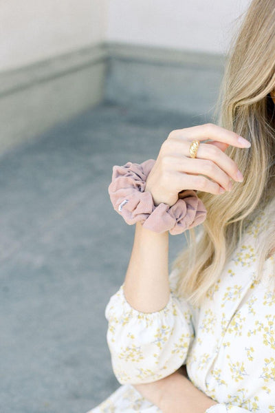Luxe Nude Blush Scrunchie - Classic - Chelsea King Inc.