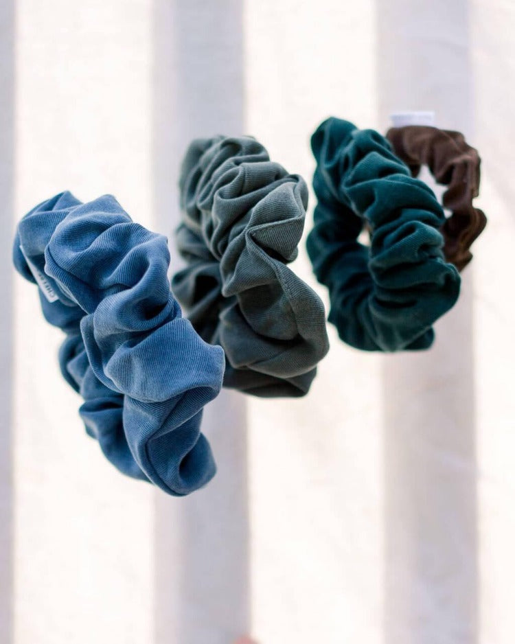 Luxe Yale Blue Scrunchie - Classic - Chelsea King Inc.