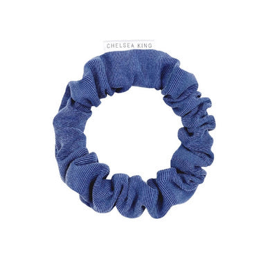 Luxe Yale Blue Scrunchie - Thin