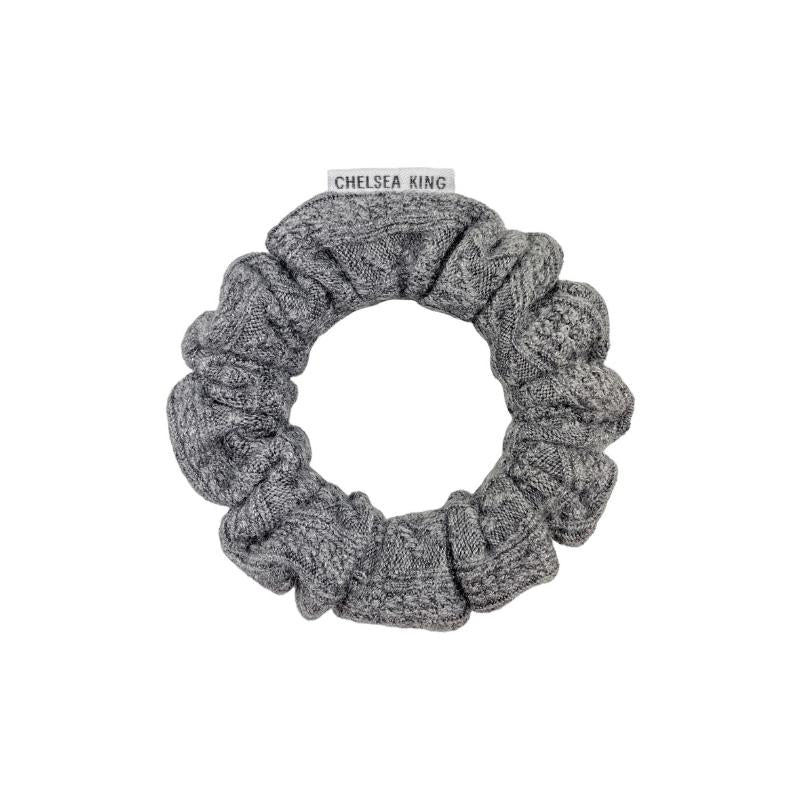 Nordic Knit Grey Scrunchie - Thin