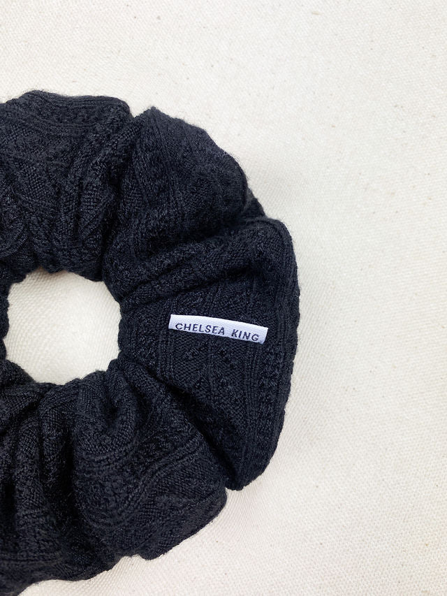 Nordic Knit Black Scrunchie - Classic