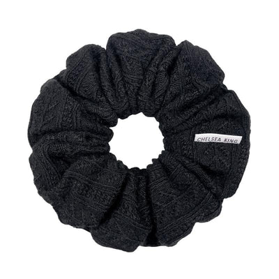 Chouchou noir en tricot nordique - Classique