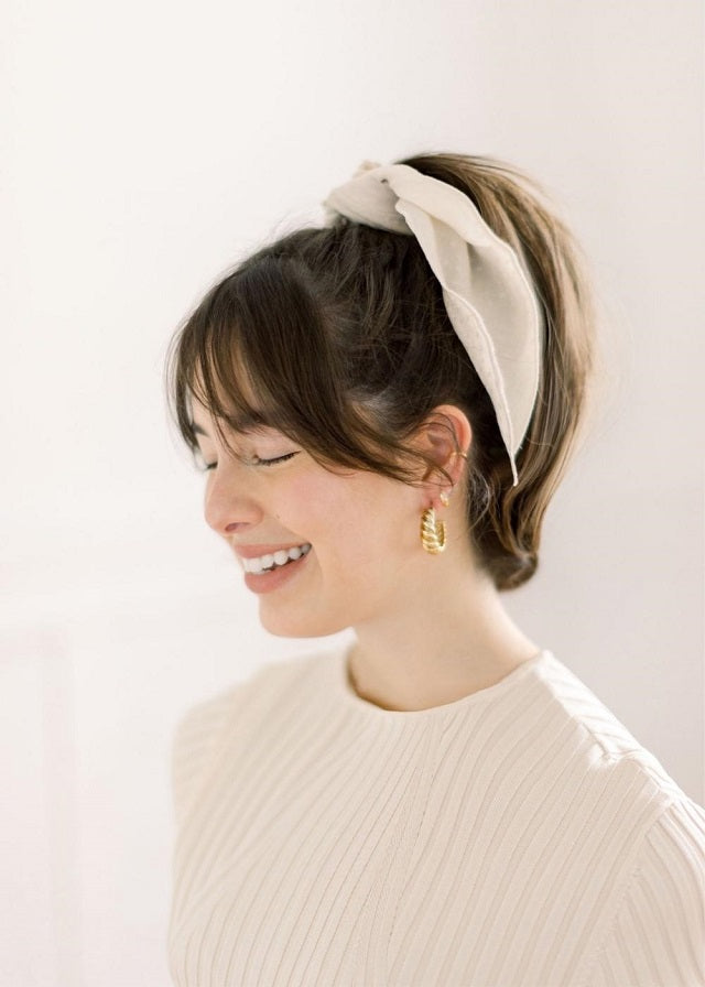 Poppy Cream Scrunchie/Scarf Set