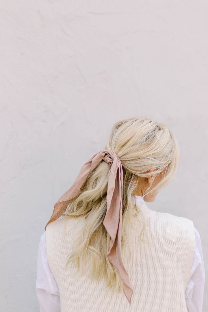 Poppy Nude Blush Scrunchie/Scarf Set