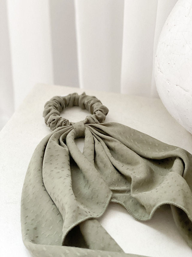 Poppy Olive Scrunchie/Scarf Set
