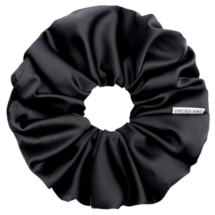 Satin Sleep Black Scrunchie - Oversized