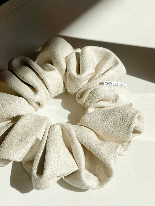 Bordeaux Faux Leather Crémant Scrunchie - Classic