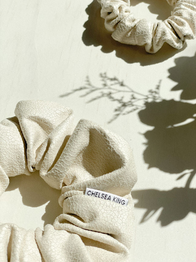 Bordeaux Faux Leather Crémant Scrunchie - Classic